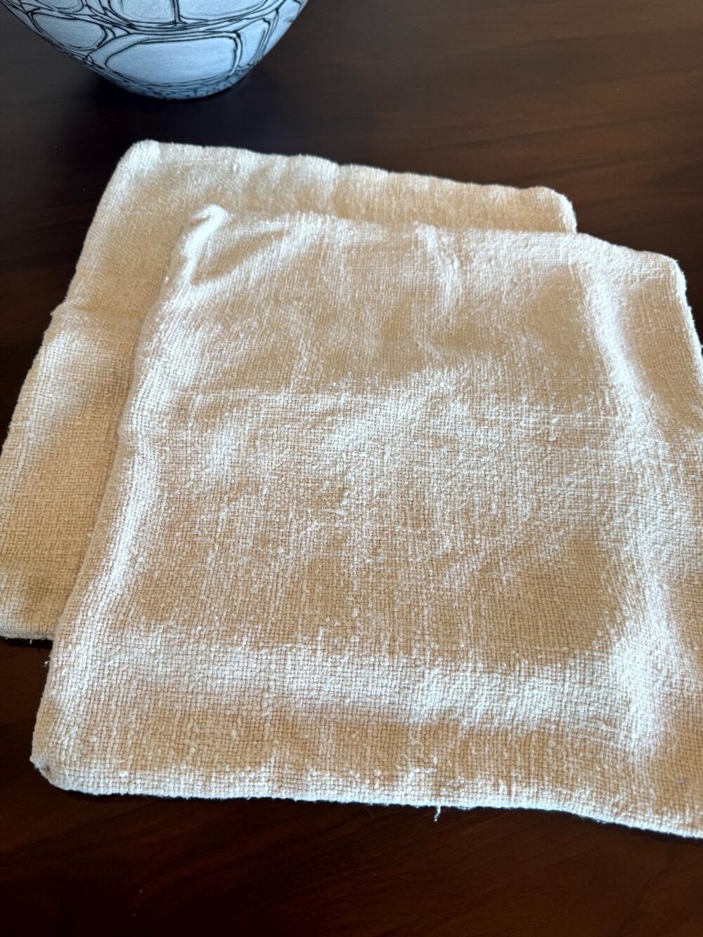 West Elm White Silk Woven Hand-Loomed Decorative Pillow Cover Set of 2 - 20x20"